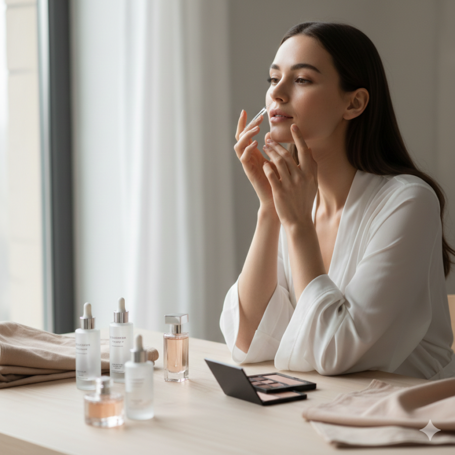 Beleza feminina representada por rotina de skincare e autocuidado no ZamparStory