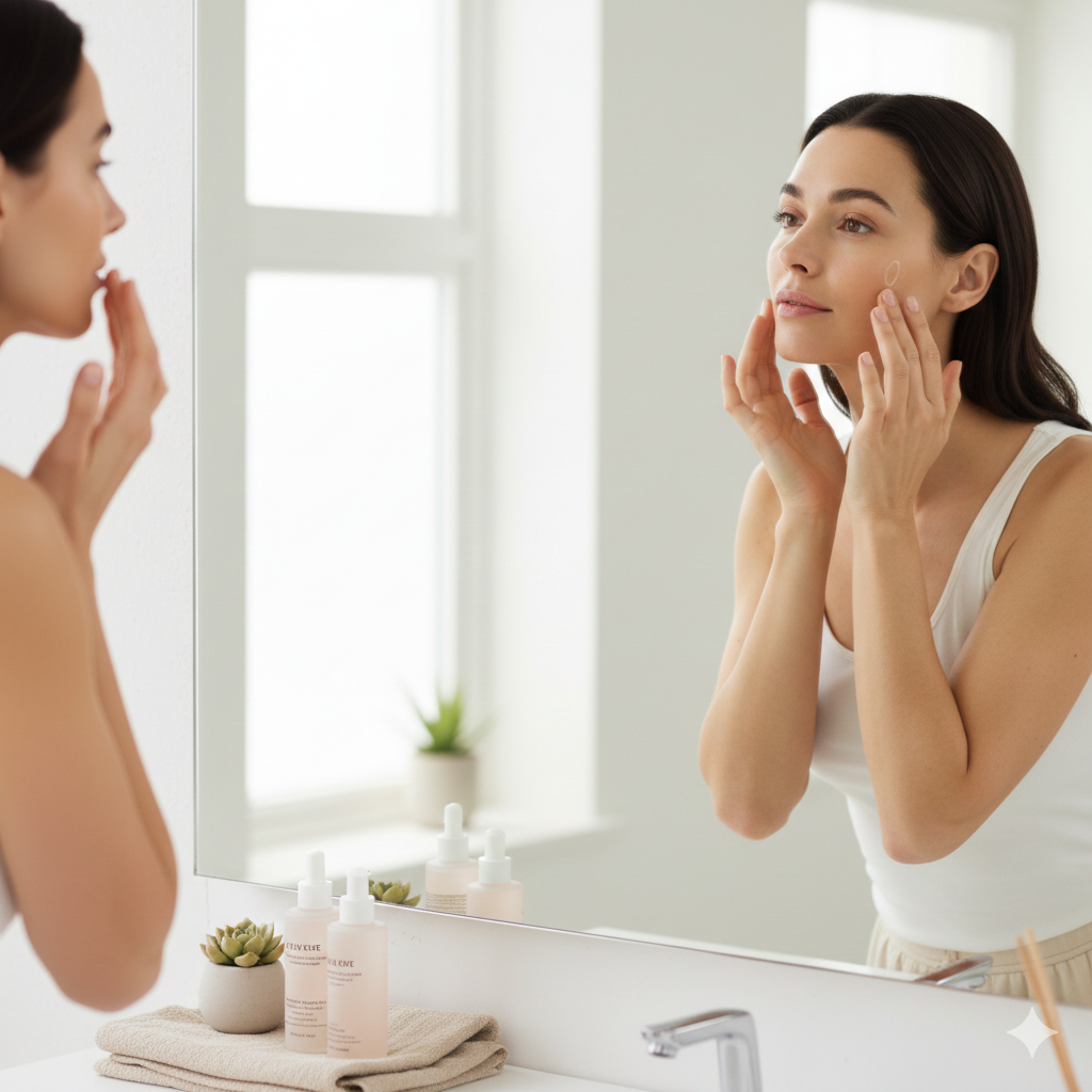 Skincare e beleza feminina representados por rotina de cuidados com a pele no ZamparStory