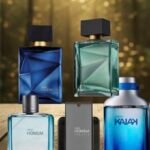fundo natureza brasileira premium para perfumes masculinos da Natura com iluminação natural dourada