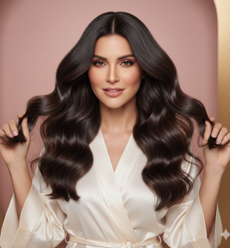 Mulher com cabelo saudável e brilhante representando tratamento capilar com linhas Siàge Eudora e rotina de cronograma capilar.