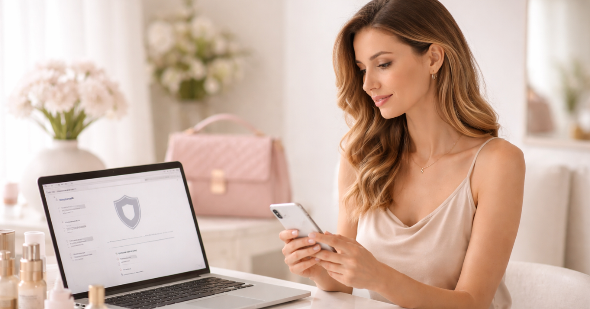Política de privacidade ZamparStory com transparência no uso de dados em site de beleza feminina